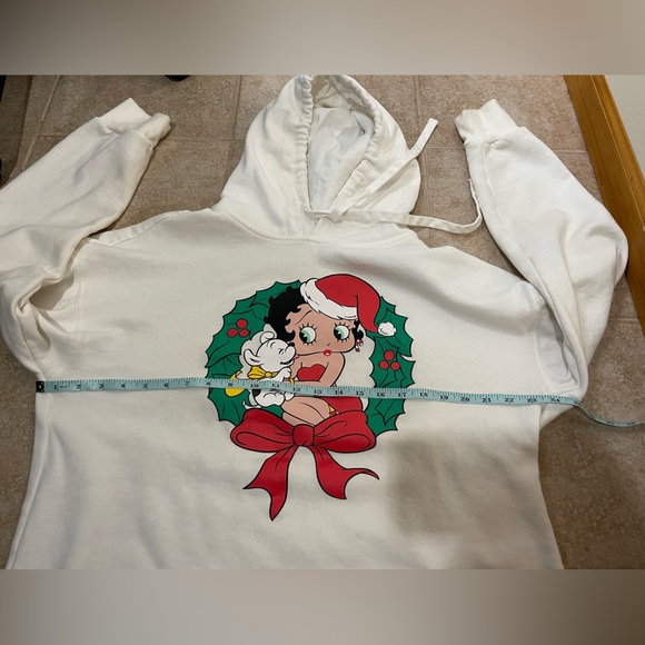 Santa Betty Boop Christmas Wreath Women Plus Size 1X Hoodie - Picture 5 of 7